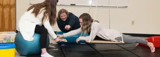 students in the occupational therapy lab